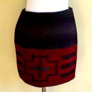 RALPH LAUREN🌵Cross Western Southwestern Native American Skirt Vtg 80's Sz L USA